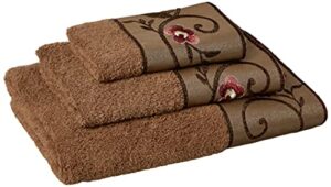 popular bath bath towels, larissa collection, 3-piece set, rose design