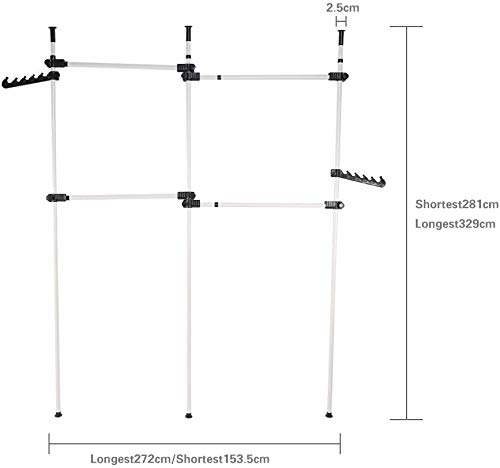 Estink Garment Hanger,4 Poles Adjustable Home Garment Hanger and Clothes Rack for Simple Closet Wardrobe