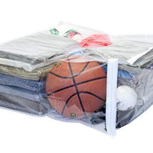 Clear Vinyl Zippered Storage Bags 23 x 23 x 10 Inch 10-Pack