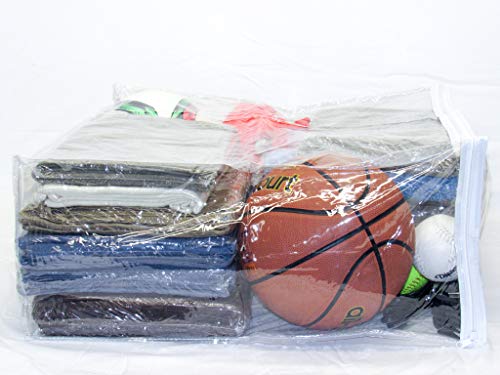 Clear Vinyl Zippered Storage Bags 23 x 23 x 10 Inch 10-Pack