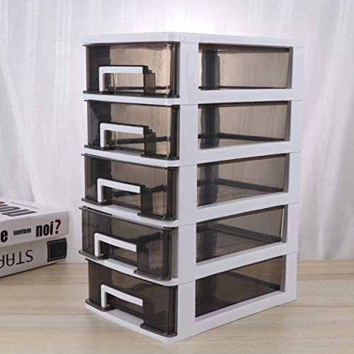 BESPORTBLE Plastic Drawers Small Household Plastic Furniture Double- Layer Storage Cabinet PlasticMulti- Layer Storage Shelf Shoe Storage Box Storag Locker (White Frame and Transparent Black) 3