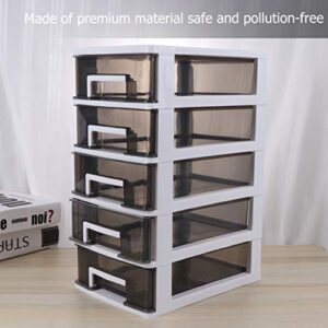 BESPORTBLE Plastic Drawers Small Household Plastic Furniture Double- Layer Storage Cabinet PlasticMulti- Layer Storage Shelf Shoe Storage Box Storag Locker (White Frame and Transparent Black) 3