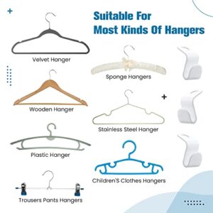 WXOIEOD 60 Pieces Space Saving Clothes Hanger Connector Hooks for Standard Hangers, Cascading Plastic Huggable Hangers Outfit Organizer Heavy Duty Extender Connection Closet Hook for Coat Shirt Pants