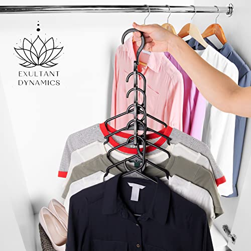 Exultant Dynamics - Stainless Steel Pant Hangers - Essential Hangers Space Saving Bundle - Set of 5 – Organizer for Clothes – Closet Space Saver – Hang 25 Clothing Items