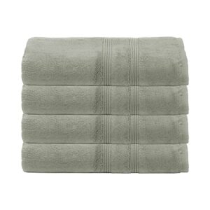 mosobam 700 gsm hotel luxury bamboo viscose-cotton, hand towels 16x30, set of 4, seagrass green, turkish hand towels