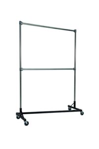 heavy duty 5ft z-rack - double rail with 6ft uprights (silver/black) (79"" h x