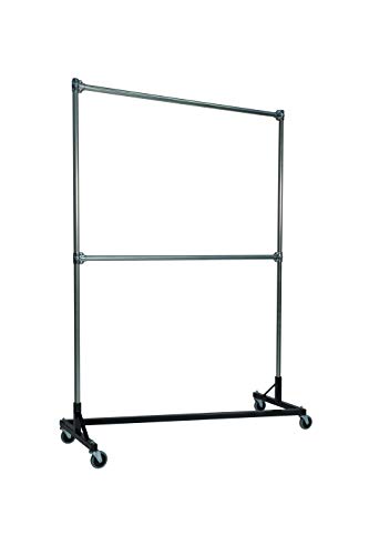 Heavy Duty 5ft Z-Rack - Double Rail with 6ft Uprights (Silver/Black) (79"" H x