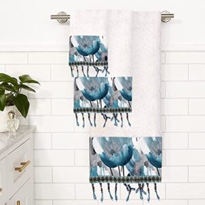 Popular Bath Poppy Fields, 3PC Towel Set, Aqua