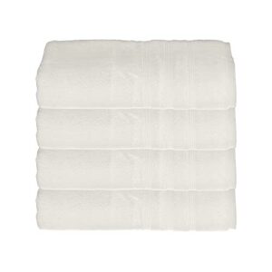 mosobam 700 gsm hotel luxury bamboo viscose-cotton, bath towels 30x58, white, set of 4, oversized turkish towels