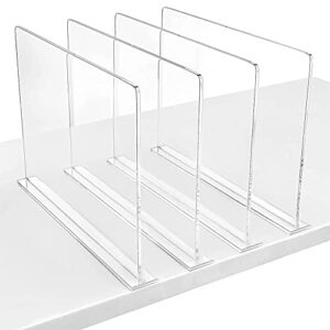 OnDisplay Acrylic Shelf Dividers - Closet Shelves Organizer - Clothing/Purse Separator (8 Pack, 8")