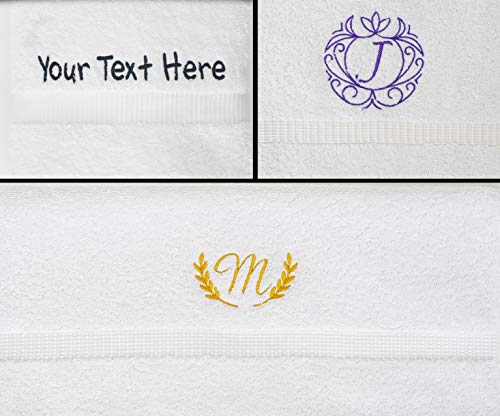 Personalized Monogrammed Towels | 4-Piece Set, 4 Wash Cloths (13"x13") | Premium Quality Decorative Turkish Cotton | Embroidered in The USA - Standalone Letter