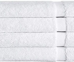 Personalized Monogrammed Towels | 4-Piece Set, 4 Wash Cloths (13"x13") | Premium Quality Decorative Turkish Cotton | Embroidered in The USA - Standalone Letter