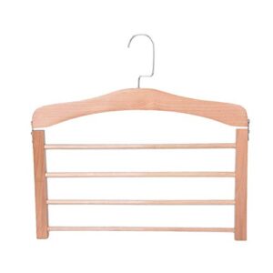 suntrade 4-layer wooden pants rack,trousers pants jeans scarf clothes hanger organizer (beige)