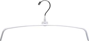 white rubberized ultra-thin metal hangers, space saving arched top hangers with vinyl non-slip coating & chrome hook (set of 100) by the great american hanger company