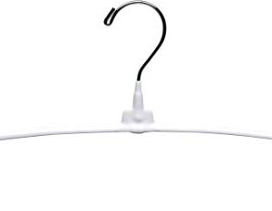 White Rubberized Ultra-Thin Metal Hangers, Space Saving Arched Top Hangers with Vinyl Non-Slip Coating & Chrome Hook (Set of 100) by The Great American Hanger Company