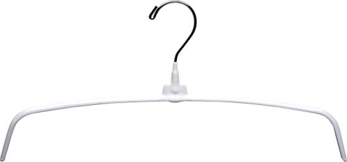 White Rubberized Ultra-Thin Metal Hangers, Space Saving Arched Top Hangers with Vinyl Non-Slip Coating & Chrome Hook (Set of 100) by The Great American Hanger Company