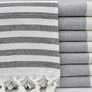 MyMesken Turkish Hand Towels - Hand Woven Turkish Cotton, Quick Dry & Highly Absorbent to Reduce Water Consumption | Eco Friendly Turkish Towel for Bathroom, Kitchen Towels, Turkish Tea Set Set of 2