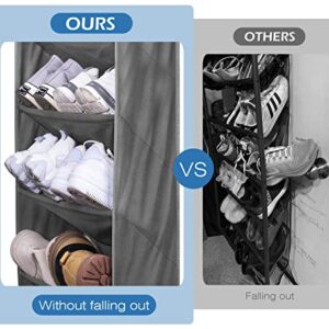 MISSLO Over The Door Shoe Organizer with Deep Pockets and 24 Large Mesh Pockets White