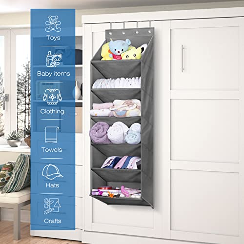 MISSLO Over The Door Shoe Organizer with Deep Pockets and 24 Large Mesh Pockets White