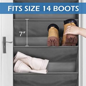 MISSLO Over The Door Shoe Organizer with Deep Pockets and 24 Large Mesh Pockets White