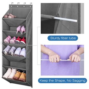 MISSLO Over The Door Shoe Organizer with Deep Pockets and 24 Large Mesh Pockets White