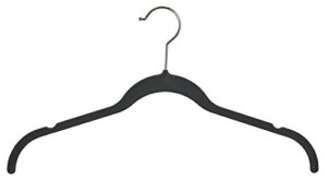 econoco hsl17nb50 velvet shirt hanger with notch, black (pack of 50)