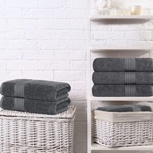 Utopia Towels 4 Piece Luxury Bath Towels Set, (27 x 54 Inches) 100% Ring Spun Cotton 600GSM, Lightweight and Highly Absorbent Quick Drying Towels for Bathroom, Gym, Spa, and Hotel (Grey)