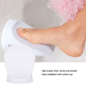 Shower Foot Rest, Plastic Bathroom Foot Rest Shower Shaving Leg Aid Foot Rest Suction Cup Step Pedicure Foot Rest for Home Hotel Bathroom Use, Foot Stand for Shower, White
