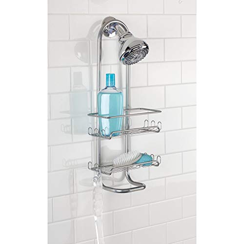InterDesign Classico Hanging Shower Caddy - Bathroom Storage Shelves for Shampoo, Conditioner and Soap, Silver