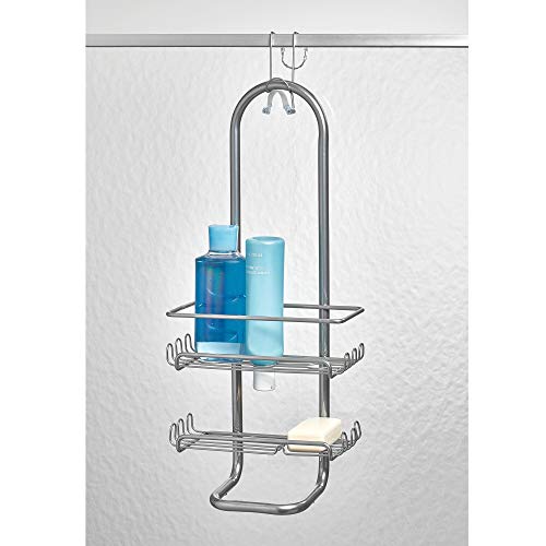 InterDesign Classico Hanging Shower Caddy - Bathroom Storage Shelves for Shampoo, Conditioner and Soap, Silver