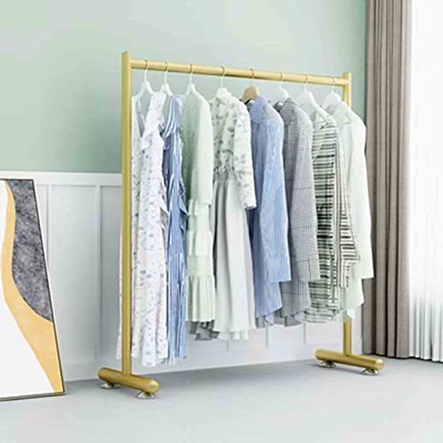 Floor Clothes Rack with Oval Base,Freestanding Hanger,Gold,for Hanging Clothes,Standard Rod Simple,51.2” and 59.1”(Size:80x150cm)