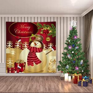 Novobey 4 Pcs Merry Christmas Shower Curtain Sets with Non-Slip Bathroom Rugs, Lid Toilet Cover, Bath Mat, Shower Curtain Christmas Bathroom Decor