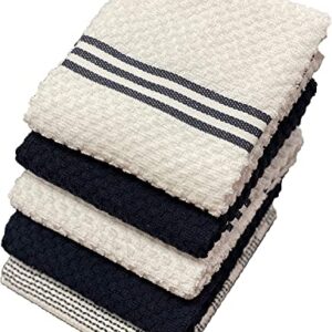 Set of 5, 100% Ring-Spun Cotton Terry Oversized Kitchen Towel, Hand Towel with Hanging Loop, 450 GSM Ultra Absorbent, Heavy Duty, Maximum Softness, Great for Kitchen or Household Size: 16” x 26”