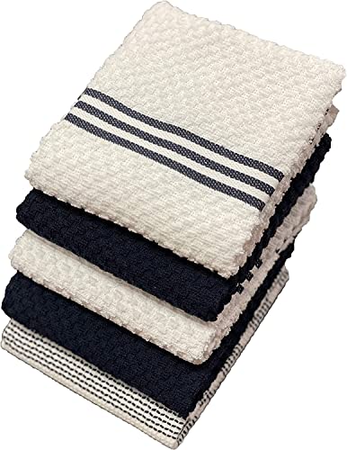 Set of 5, 100% Ring-Spun Cotton Terry Oversized Kitchen Towel, Hand Towel with Hanging Loop, 450 GSM Ultra Absorbent, Heavy Duty, Maximum Softness, Great for Kitchen or Household Size: 16” x 26”