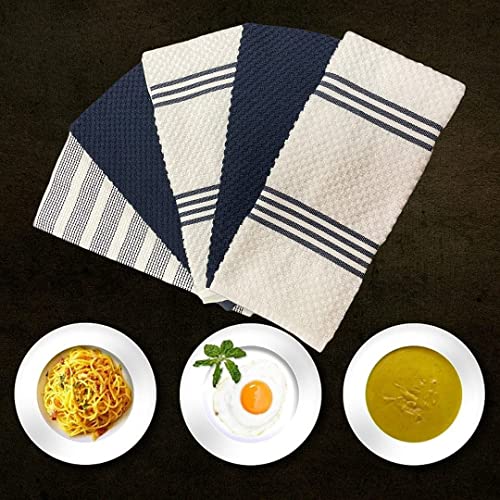 Set of 5, 100% Ring-Spun Cotton Terry Oversized Kitchen Towel, Hand Towel with Hanging Loop, 450 GSM Ultra Absorbent, Heavy Duty, Maximum Softness, Great for Kitchen or Household Size: 16” x 26”