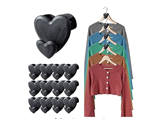 Closet Organizers and Storage,Clothes Hanger Connector Hooks AS SEEN ON TV,Space Triangles for Hangers,12 Pcs Ultra Premium Hanger Hooks to Create Up to 5X Closet Space,Fits All Hangers Heart Shape