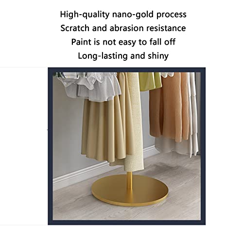 QQXX Industrial Pipe Clothing Rack,T Shaped Clothing Storage and Display Stand,Heavy Duty Metal Garment Rack for Childrens and Womens Hanger Rack Stand(39.4cm/100cm, Gold)
