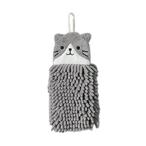 gtonee cute cat hand towel chenille hand towel ball ultra soft and highly absorbent thick hanging children hand towel quick drying bathroom towel kitchen towel