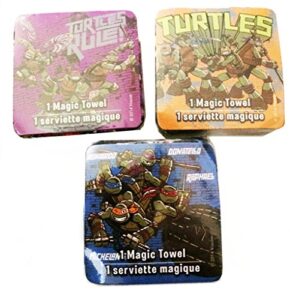 3/pack teenage mutant ninja turtles magic towels - 11.75" x 11.75" x (3) = (3) magic towels