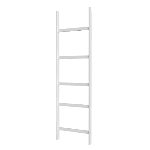 WTZ Blanket Ladder, 5-Layer Towel Racks, Blanket Holder with Anti-Slip Construction Home Decor, Decorative Blanket, Quilt, Towel, Scarf Ladder Shelves for Livingroom, Bedroom, Bathroom, White