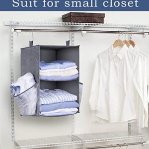 KEETDY 43" Hanging Garment Bags for Closet Storage and 2-Shelf Small Hanging Closet Organizers