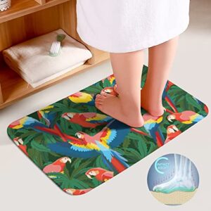 Parrot Bath Mat Set, Soft Comfortable Bathroom Rugs for 3 Pieces, Non-Slip Toilet Mats, Easier to Dry for Floor Mats 15.7"x23.6"