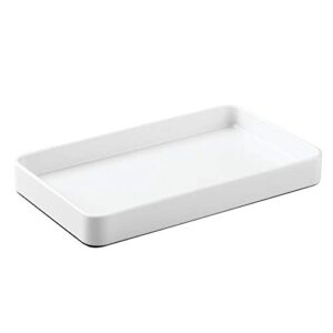 iDesign Gia Metal Guest Towel Tray, Non-Slip Vanity Board for Bathroom, Kitchen, Office, Craft Room, Countertops, Closets, 9.62" x 5.62" x 1.07", White