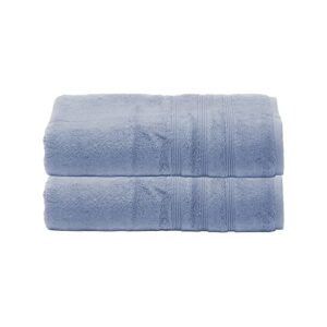 mosobam 700 gsm hotel luxury bamboo viscose-cotton, bath towels 30x58, allure blue, set of 2, oversized turkish towels