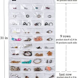 BB Brotrade Hanging Jewelry Organizer,Accessories Organizer,80 Pocket Organizer for Holding Jewelries