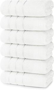 utopia towels - 6 pack viscose hand towels set, (16 x 28 inches) 100% ring spun cotton, ultra soft and highly absorbent 600gsm towels for bathroom, gym, shower, hotel, and spa (white)