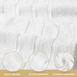 Utopia Towels - 6 Pack Viscose Hand Towels Set, (16 x 28 inches) 100% Ring Spun Cotton, Ultra Soft and Highly Absorbent 600GSM Towels for Bathroom, Gym, Shower, Hotel, and Spa (White)