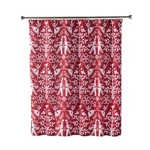 skl home vern yip christmas carol shower curtain, 70 x 72 inches, red