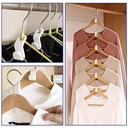 80Pcs Stackable Clothes Connection Hook Organizing Hangers Saving Home Space,Space Saver with Sturdy Plastic