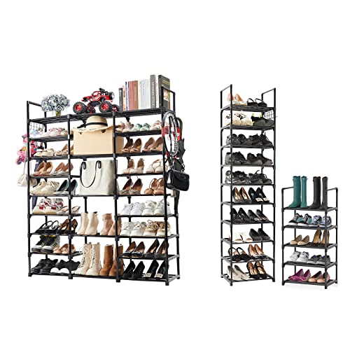 Mavivegue 9 Tiers Shoe Rack Tall Shoe Organizer Shoe Storage+10 Tier Shoe Rack,Shoe Stand+5 Tier Shoes Rack for Closet Entryway